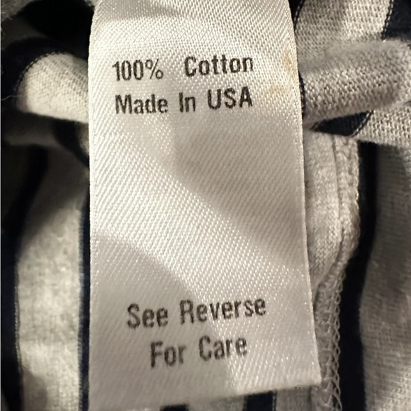 Kule Women’s The Boyfriend Tee 100% Cotton Long Sleeve Cream/Navy Stripe Sz S - Picture 8 of 9